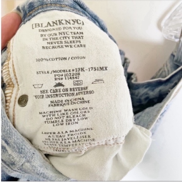 Blank NYC High Rise Top Knot jeans blue denim tapered boyfriend - Picture 8 of 9